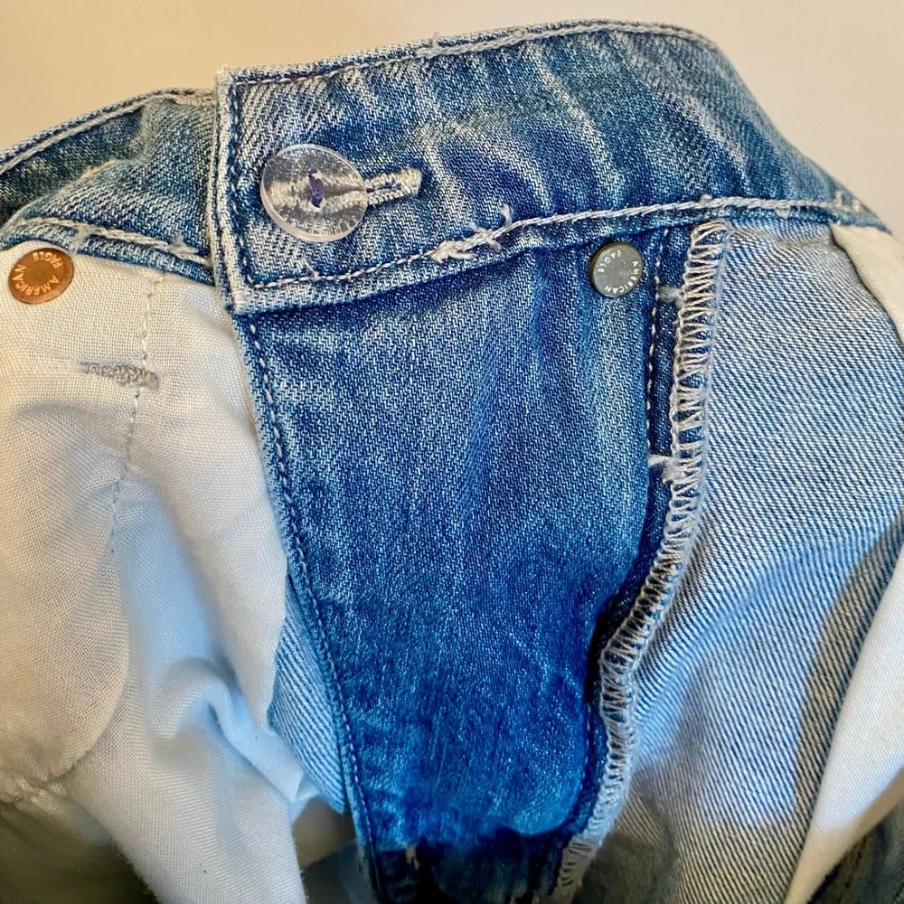 AMERICAN EAGLE Highest Rise Mom Short Crossover Waist Plaid colorblock size 4